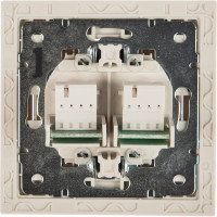 Двойная телефонная розетка LEZARD RAIN евро белый 703-0202-138