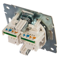 Двойная телефонная розетка LEZARD RAIN евро белая 703-0288-138