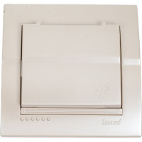 Розетка Lezard, DERIY, с/з, с крышкой, жемчужно-белая, металлик, 702-3030-123B
