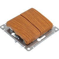 2-клавишный выключатель Systeme Electric GLOSSA 10АХ, ДЕРЕВО ДУБ GSL000551