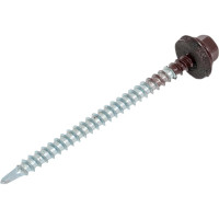 Кровельный саморез Стройметиз 4,8х70 темно-коричневый RAL 8017 уп. 30 шт. коробка с окном 2100215