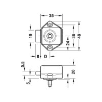 Накладной замок с ригелем Hafele Push-Lock Mini, дорнмасс 15 мм, матовый никель 211.61.604