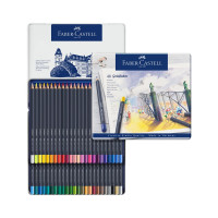 Цветные карандаши Faber-Castell goldfaber, 48 цветов, круглые, заточенные, металлическая коробка 114748