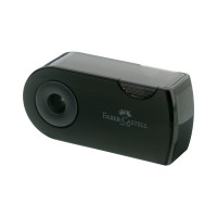 Пластиковая точилка Faber-Castell sleeve 2 отверстия, контейнер, черная 182700