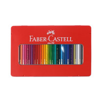 Цветные карандаши Faber-Castell замок, 36 цветов, шестигранные, заточенные, металлическая коробка 115886