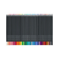 Цветные карандаши Faber-Castell black edition, 36 цветов, трехгранные, черное дерево, заточенные, картон 116436