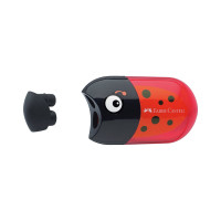 Пластиковая точилка Faber-Castell с ластиком ladybug 2 отверстия, контейнер 183526