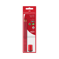 Набор чернографитных карандашей Faber-Castell grip 2001 2 шт, точилка, заточенные, блистер 183798