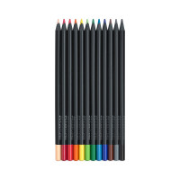 Цветные карандаши Faber-Castell black edition, 12 цветов, трехгранные, черное дерево, заточенные, картон 116412