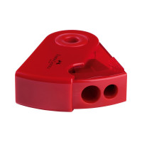 Пластиковая точилка Faber-Castell sleeve 2 отверстия, контейнер, красная/синяя 182701
