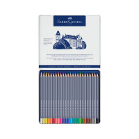 Художественные акварельные карандаши Faber-Castell goldfaber aqua, 24 цвета, металлическая коробка 114624
