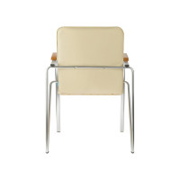 Стул Helmi hl-f03 самба, каркас металл хром, экокожа, бежевый, бук box1 344609