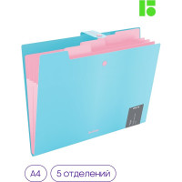 Папка Berlingo haze 5 отделений, а4, 600 мкм, на кнопке, голубая, софт-тач XF4_05921