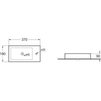 Керамическая раковина VINCEA 370x180x90, подвесная, цвет белый, правая VBS-133R