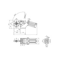 Прижим пневматический горизонтальный KUKAMET, усилие 204 кг 612-3