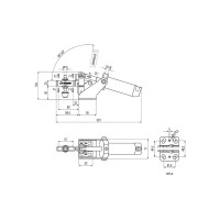 Прижим пневматический горизонтальный KUKAMET, усилие 306 кг 611-4