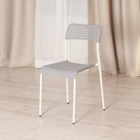 Стул Tetchair adde mod. c-049, 1 шт., металл/пластик, 39x49x78 см, grey (серый), white (белый) 19797