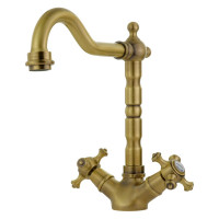 Смеситель для раковины Migliore PRESTIGE излив "змейка", донный клапан "click-clack", бронза 31615