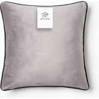 Декоративная наволочка Этель кант, 45х45 см, серый, 100% пэ, велюр 9656460