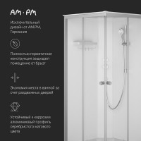 Душевая кабина AM.PM X-Joy Square 90x90, профиль матовый хром, стекло прозрачное W94C-403-090MT