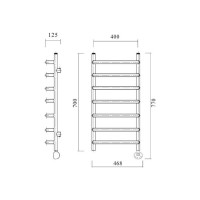 Электрический полотенцесушитель Domoterm тэн слева, Стефано П7 400х700 АБР EL