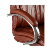 Кресло руководителя Helmi hl-es04 strength повышенной прочности, кожа бордовая, мультиблок, хром, до 250 кг 311367