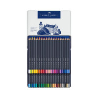 Цветные карандаши Faber-Castell goldfaber, 48 цветов, круглые, заточенные, металлическая коробка 114748