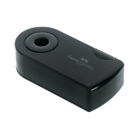 Пластиковая точилка Faber-Castell sleeve 2 отверстия, контейнер, черная 182700