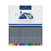 Художественные акварельные карандаши Faber-Castell goldfaber aqua, 36 цветов, металлическая коробка 114636