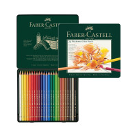 Цветные карандаши Faber-Castell художественные polychromos, 24 цвета, заточенные, металлическая коробка 110024