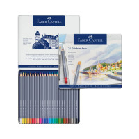 Художественные акварельные карандаши Faber-Castell goldfaber aqua, 24 цвета, металлическая коробка 114624