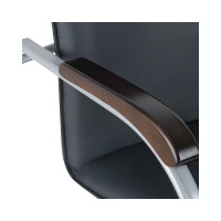 Стул Helmi hl-f03 самба, каркас металл алюминий, экокожа, черный, орех box2 344616