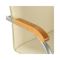 Стул Helmi hl-f03 самба, каркас металл хром, экокожа, бежевый, бук box1 344609