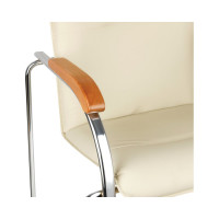 Стул Helmi hl-f03 самба, каркас металл хром, экокожа, бежевый, бук box2 344610