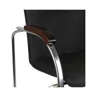 Стул Helmi hl-f03 самба, каркас металл хром, экокожа, черный, орех box2 344612