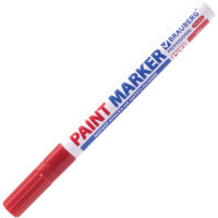 Лаковый маркер-краска BRAUBERG paint marker 2 мм, красный, нитро-основа, алюминиевый корпус 151440
