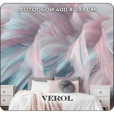 Флизелиновые фотообои Verol розовые перья 30_ФФО_04202