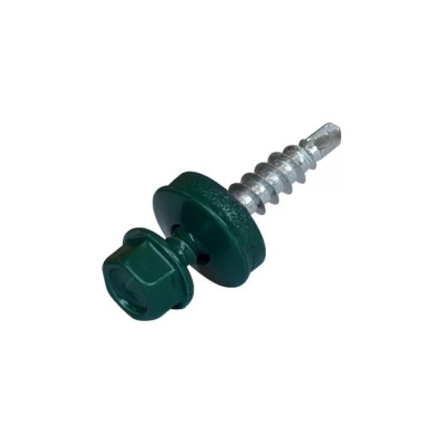 Кровельный саморез Bohrer ПРОМ 4,8x29 RAL6005 зеленый мох 4500 шт. SKRAL-4,8х29 RAL6005