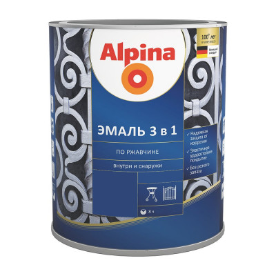 Алкидно-уретановая эмаль по ржавчине ALPINA 948103632