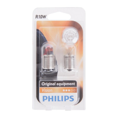 PHILIPS Автолампа R10W BA15s , 2шт 12V ,1,10 12814B2