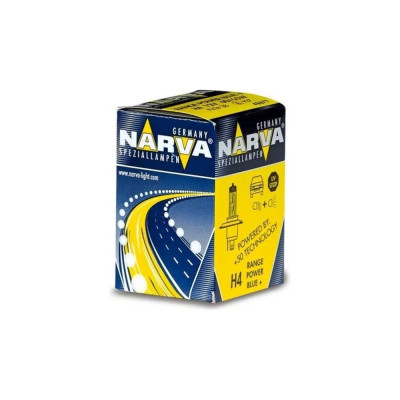 NARVA Автолампа H4 60 55 P43t-38+50% RANGE POWER BLUE 12V 1 10 100 486773000