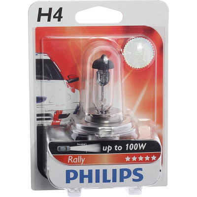 PHILIPS Автолампа H4 100,90 P43t-38 RALLY 12V 1,10,100 12569RAB1
