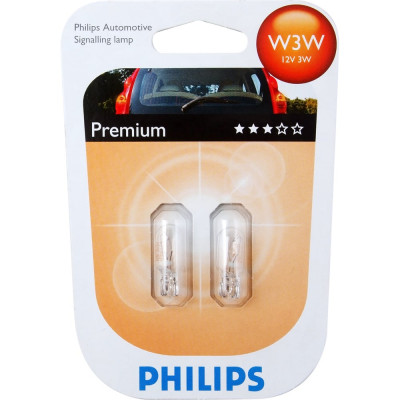 PHILIPS Автолампа W3W W2.1 9.5d , 2шт 12V ,1,10 12256B2
