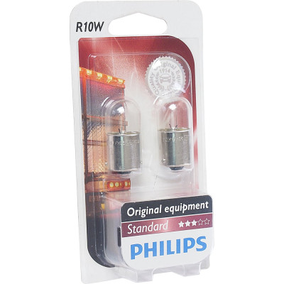 PHILIPS Автолампа R10W BA15s , 2шт 24V ,1,10 13814B2