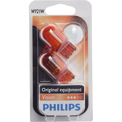 PHILIPS Автолампа WY21W W3 16d YELLOW , 2шт 12V ,1,10 12071B2