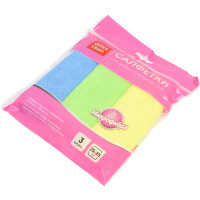 Салфетки для уборки OfficeClean набор 3шт микрофибра 25/25см ассорти 275757