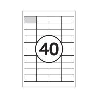 Самоклеящиеся этикетки Office Space А4, 100 листов, белые, 40 фрагментов размером 48.5х25.4 мм, 70 г/м2 16215