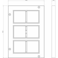 Приборная рамка KOPOS на 6 модулей 45х45 напольного лючка KOPOBOX 80 PP 80/45/6_LB