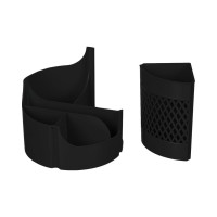 Настольный пластиковый набор Attache Оптима 14 предметов черный 6 отделений вращающийся 1202377