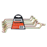 Набор накидных ключей ЕРМАК 6 предметов, 8x10 - 17x19мм, желтый цинк, пластик холдер 736-075